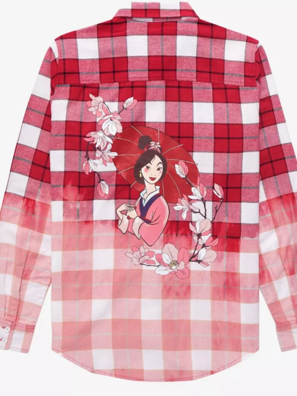 Disney Princess Mulan Portrait Dip-Dye Women’s Flannel - BoxLunch Exclusive